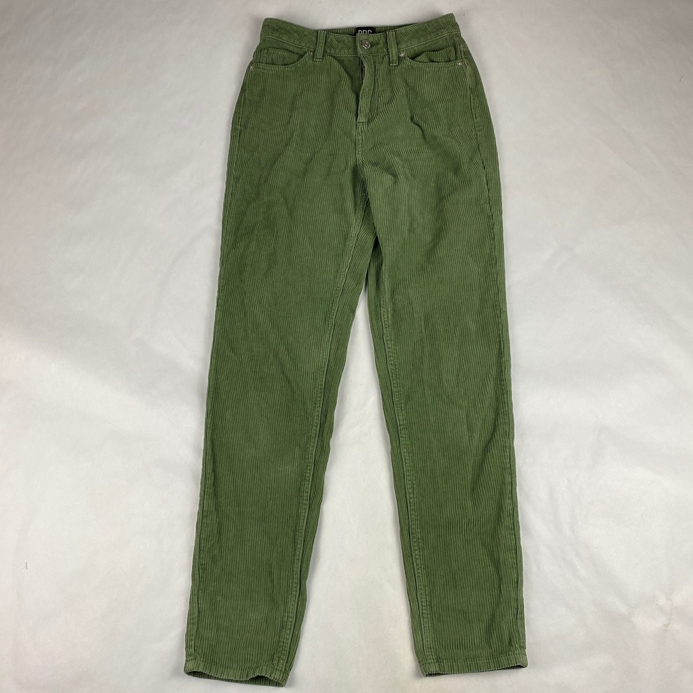 BDG Urban Outfitters Mom High Rise Pants Womens Size 25 Green Corduroy Cotton